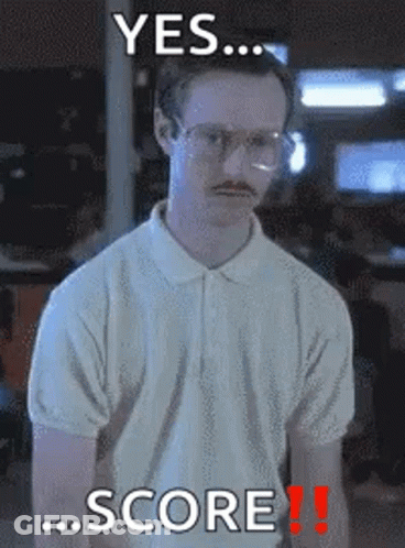 A Man With Glasses And A Mustache Says Yes ... Score !! GIF
