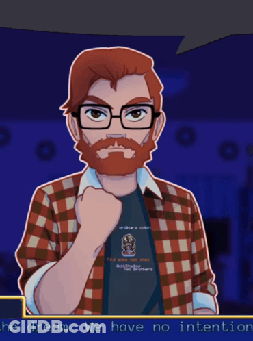 A Man With Glasses And A Plaid Shirt Says He Dream We Have No Intentions GIF
