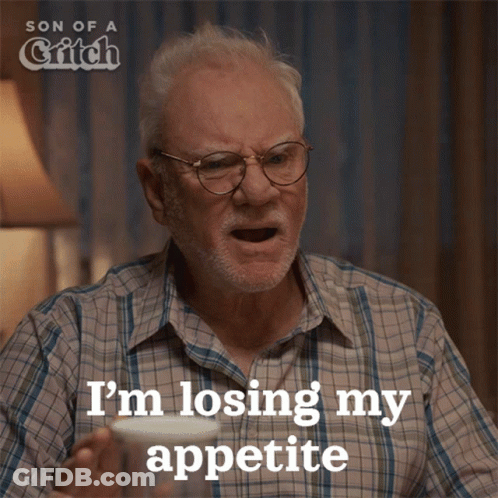 A Man With Glasses And A Plaid Shirt Says I 'M Losing My Appetite GIF