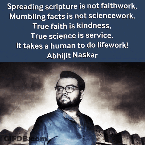 A Man With Glasses And A Quote From Abhijit Naskar GIF