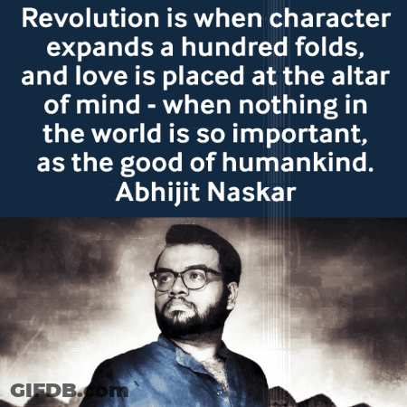 A Man With Glasses And A Quote From Abhijit Naskar GIF