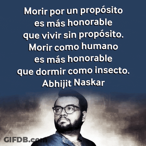 A Man With Glasses And A Quote In Spanish GIF