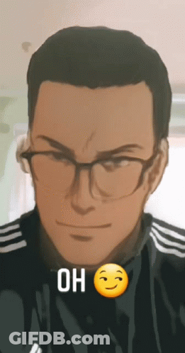 A Man With Glasses And A Smiley Face Has The Word Oh On His Face GIF
