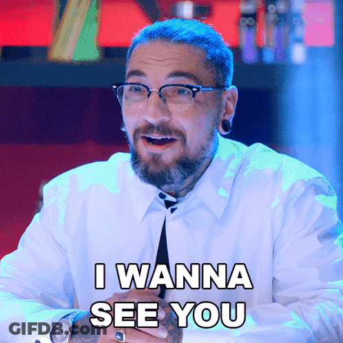 Man With Glasses Saying I Wanna See You GIF
