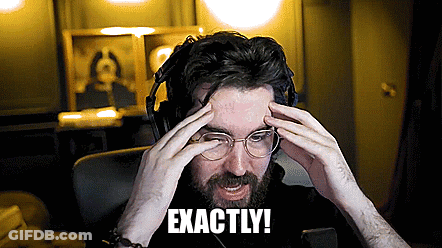 A Man With Glasses And Headphones Is Holding His Head And The Words Exactly Are Above Him GIF