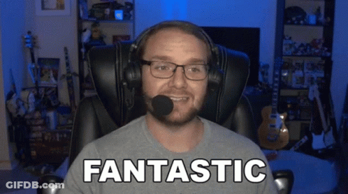A Man With Glasses And Headphones Says Fantastic GIF