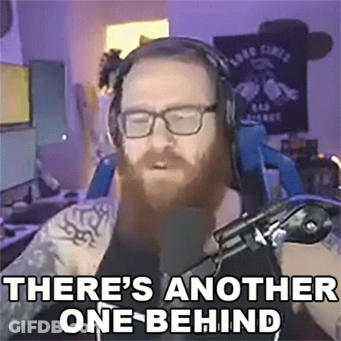 A Man With Glasses And Headphones Says There 'S Another One-Behind GIF