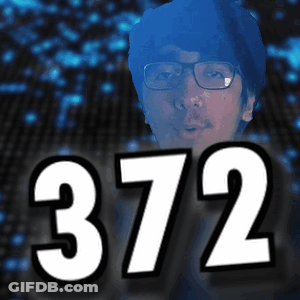 A Man With Glasses And The Number 372 GIF