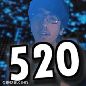 A Man With Glasses And The Number 520 On The Bottom GIF