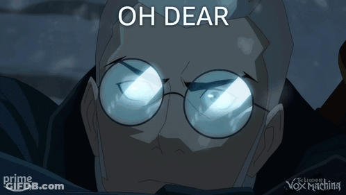 A Man With Glasses And The Words Oh Dear Above Him GIF