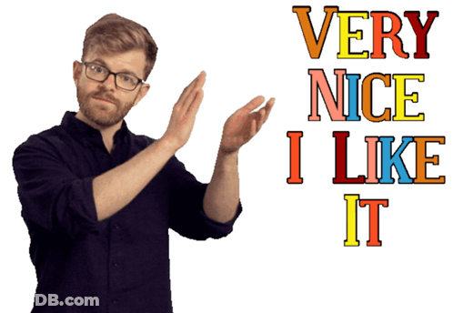 Man With Glasses Applauds Behind Very Nice I Like It GIF