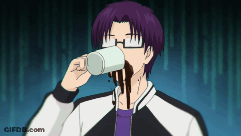 A Man With Glasses Drinks From A White Cup GIF