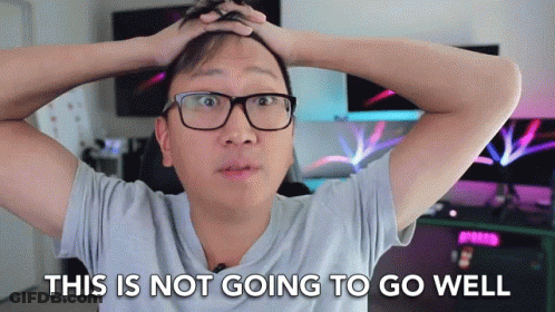 A Man With Glasses Has His Hands On His Head And The Words This Is Not Going To Go Well Above Him GIF