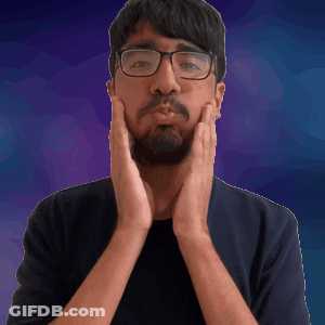 A Man With Glasses Holds His Hands To His Face GIF