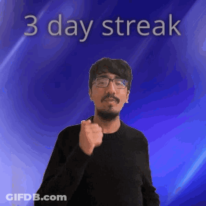 A Man With Glasses Is Giving A Thumbs Up In Front Of A Blue Background With The Words 3 Day Streak Written On It . GIF