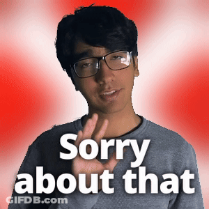 Man With Glasses Making Peace Sign Sorry Behind GIF