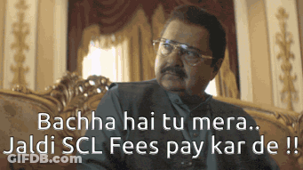 A Man With Glasses Is Sitting On A Couch With The Words Bachha Hai Tu Mera GIF