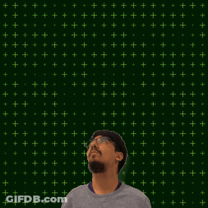 A Man With Glasses Is Standing In Front Of A Green Background With The Number 13 + 3 GIF