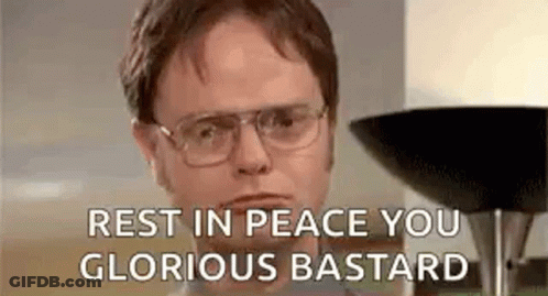 A Man With Glasses Is Standing In Front Of A Wok And Says `` Rest In Peace You Glorious Bastard '' . GIF