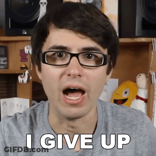 A Man With Glasses Says I Give Up GIF
