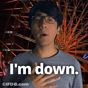 A Man With Glasses Says I 'M Down GIF