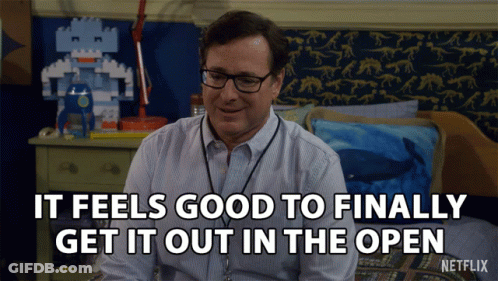 A Man With Glasses Says It Feels Good To Finally Get It Out In The Open Netflix GIF