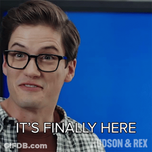 A Man With Glasses Says It 'S Finally Here Hudson & Rex GIF
