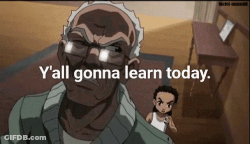 A Man With Glasses Says Y All Gonna Learn Today In Front Of A Boy GIF