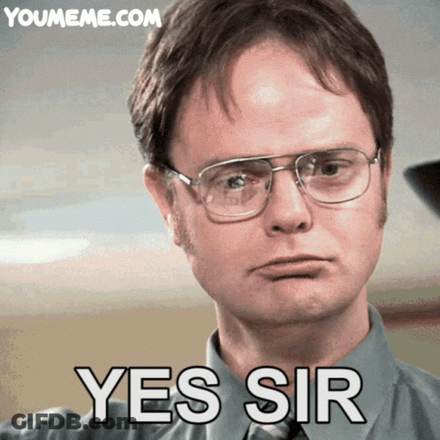 A Man With Glasses Says Yes Sir On A Meme GIF