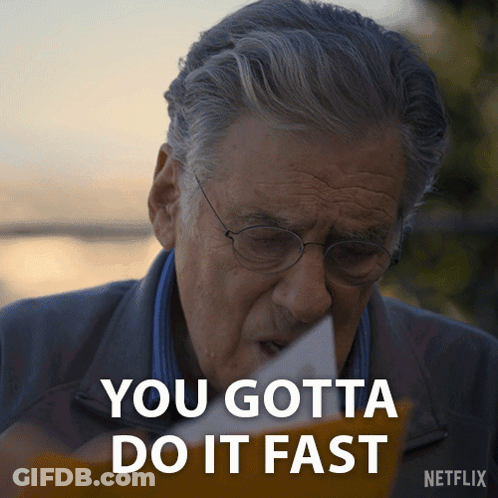 A Man With Glasses Says You Gotta Do It Fast On A Netflix Screen GIF
