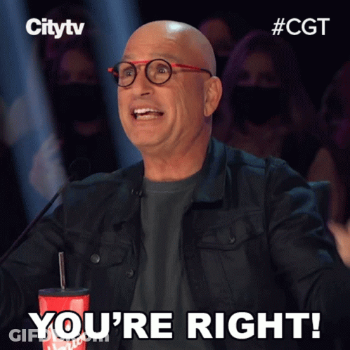 A Man With Glasses Says " You 'Re Right " In Front Of A Crowd GIF