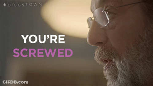 A Man With Glasses Says You 'Re Screwed In Pink GIF