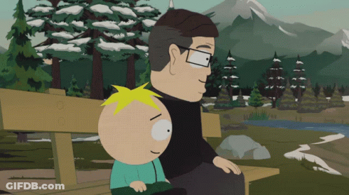 A Man With Glasses Sits On A Bench Next To A Boy GIF