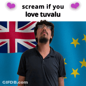 A Man With Glasses Stands In Front Of A British Flag And Says Scream If You Love Tuvalu GIF