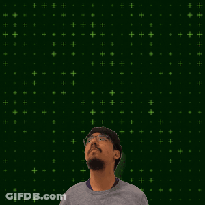 A Man With Glasses Stands In Front Of A Green Background With The Number 15 + 10 GIF