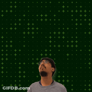 A Man With Glasses Stands In Front Of A Green Background With The Number 4 And 9 On It GIF