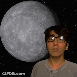 Man With Glasses In Front Of Large Moon GIF