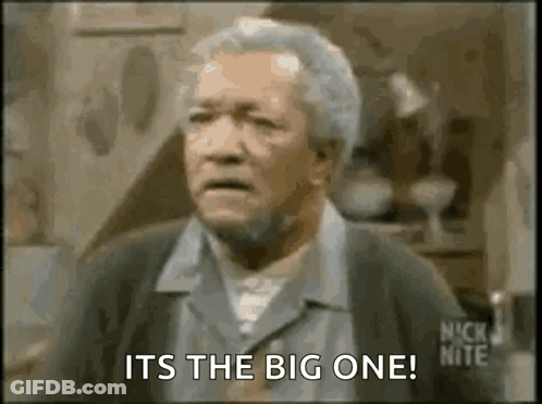 A Man With Gray Hair And A Beard Is Saying It 'S The Big One ! GIF