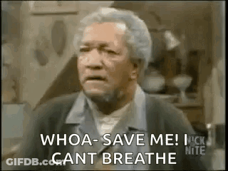 A Man With Gray Hair And A Beard Is Saying `` Whoa-Save Me ! I Cant Breathe '' . GIF