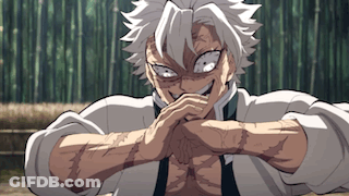 A Man With Gray Hair Is Making A Funny Face With His Hands Folded . GIF
