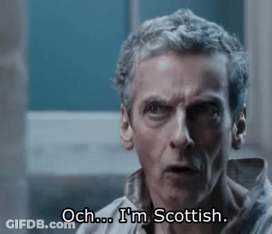 A Man With Gray Hair Is Sitting In A Chair And Saying `` Och ... I 'M Scottish . '' GIF
