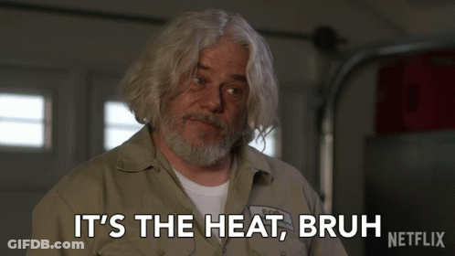 A Man With Gray Hair Says It 'S The Heat Bruh Netflix GIF