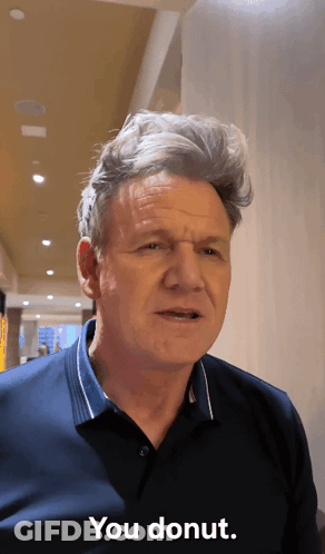 A Man With Gray Hair Says You Donut GIF