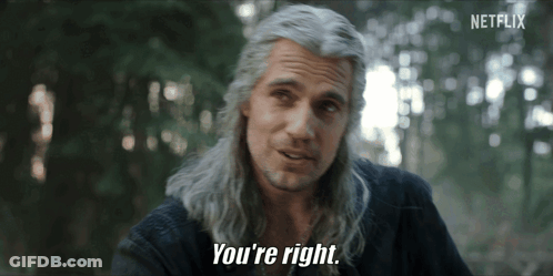 A Man With Gray Hair Says You 'Re Right In Front Of A Netflix Logo GIF