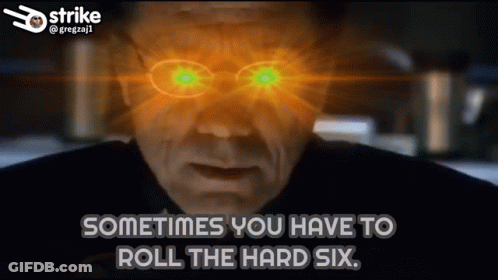 Man With Green Eyes And Glasses Says Roll The Hard Six GIF