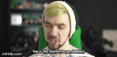A Man With Green Hair Is Saying Top O ' The Mornin To Ya Laddles GIF