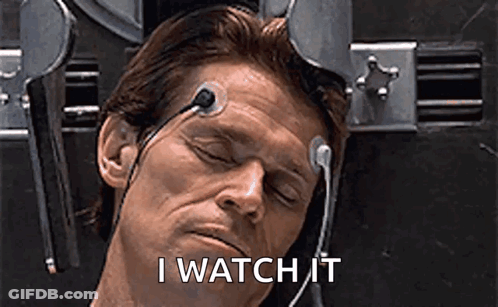 A Man With Headphones On His Head And The Words `` I Watch It '' On The Bottom . GIF