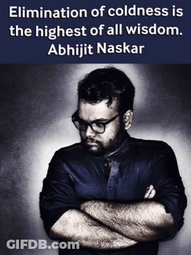 Man With Crossed Arms And Wisdom Quote Above GIF