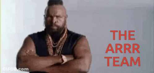 A Man With His Arms Crossed And The Words The Arrr Team Below Him GIF