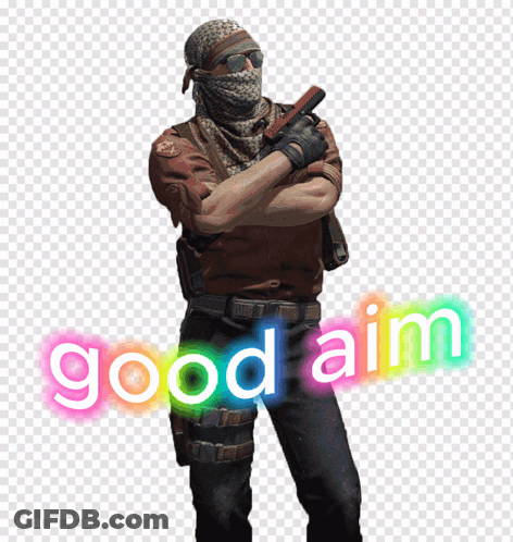 Man With Crossed Arms Saying Good Aim GIF
